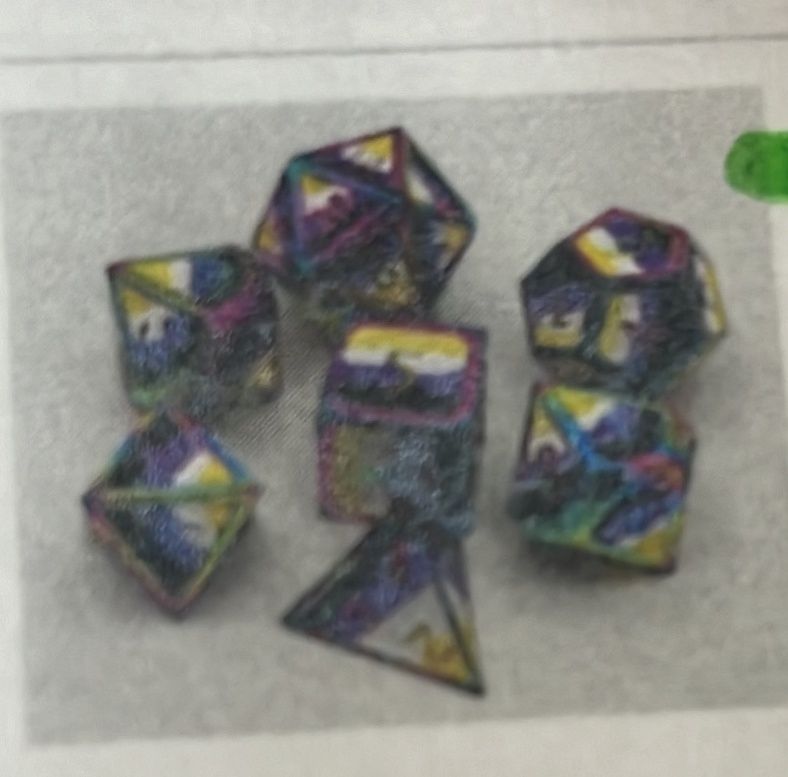 Non-binary Pride Metal RPG Dice Set