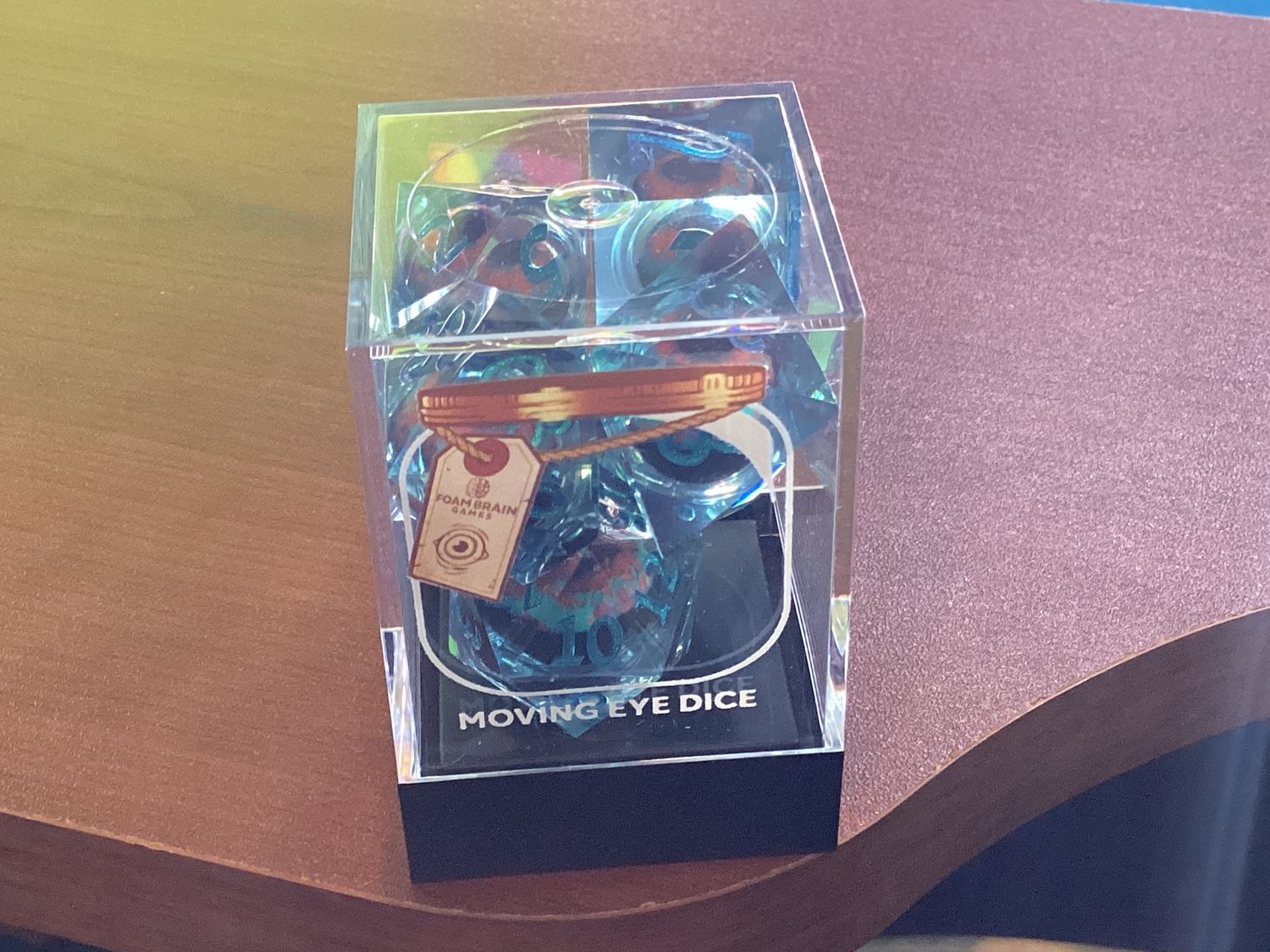 Sharp Edge Moving Eye Dice- Teal Cyclops