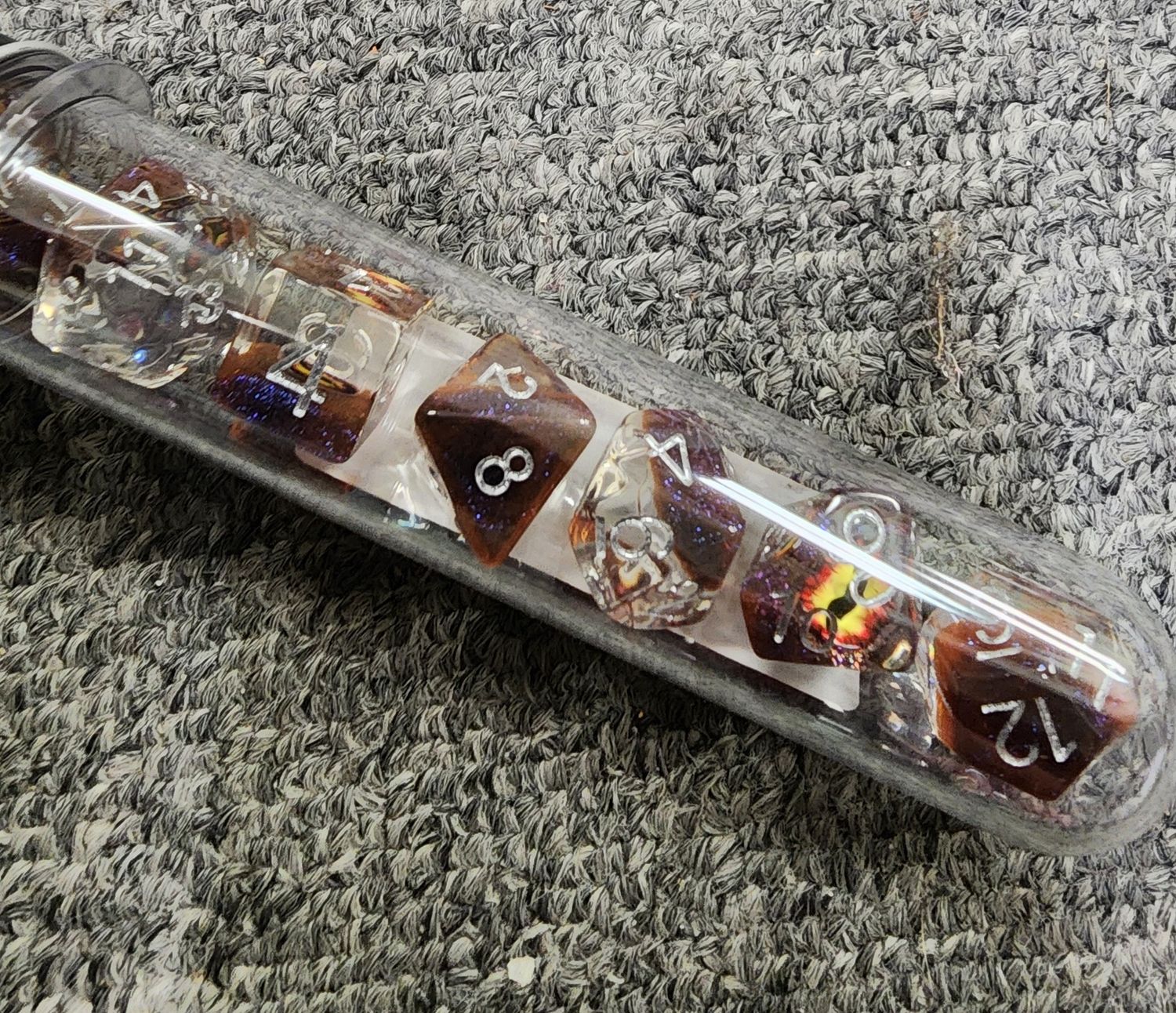 Old School DRAGON EYE Brown dice