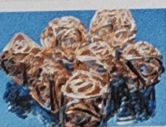 Hollow hearts copper metal rpg dice