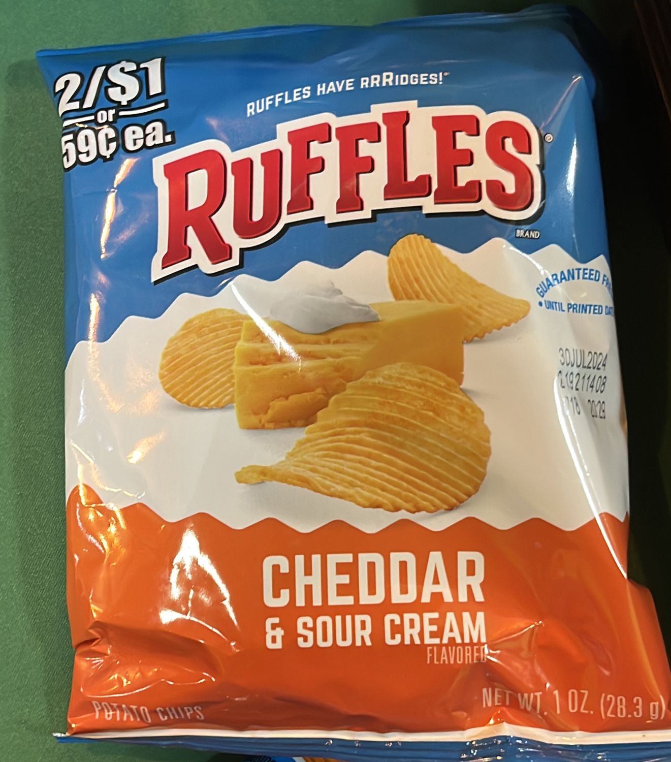 RUFFLES CHEDDAR &amp; SOUR CREAM 2/$1