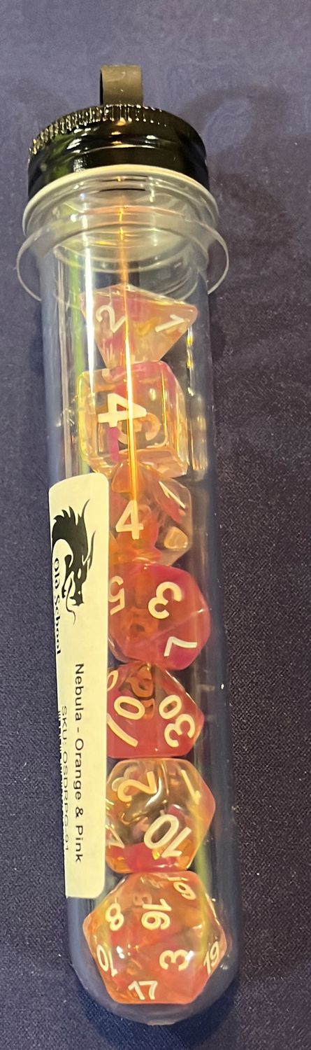 Old School Dice Nebula: Orange &amp; Pink