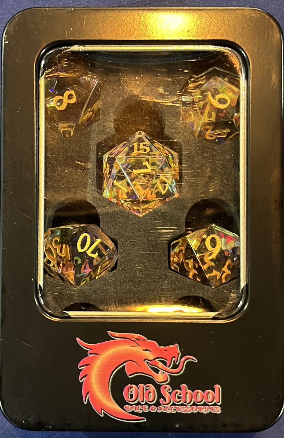Old School Dice Prismatic Dreams Gemstone Set