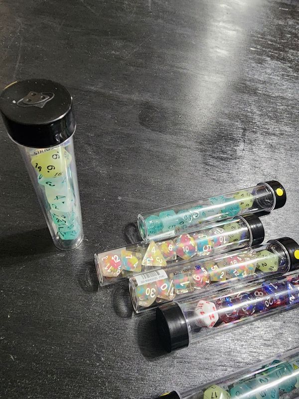 Frosted glow worm rpg dice