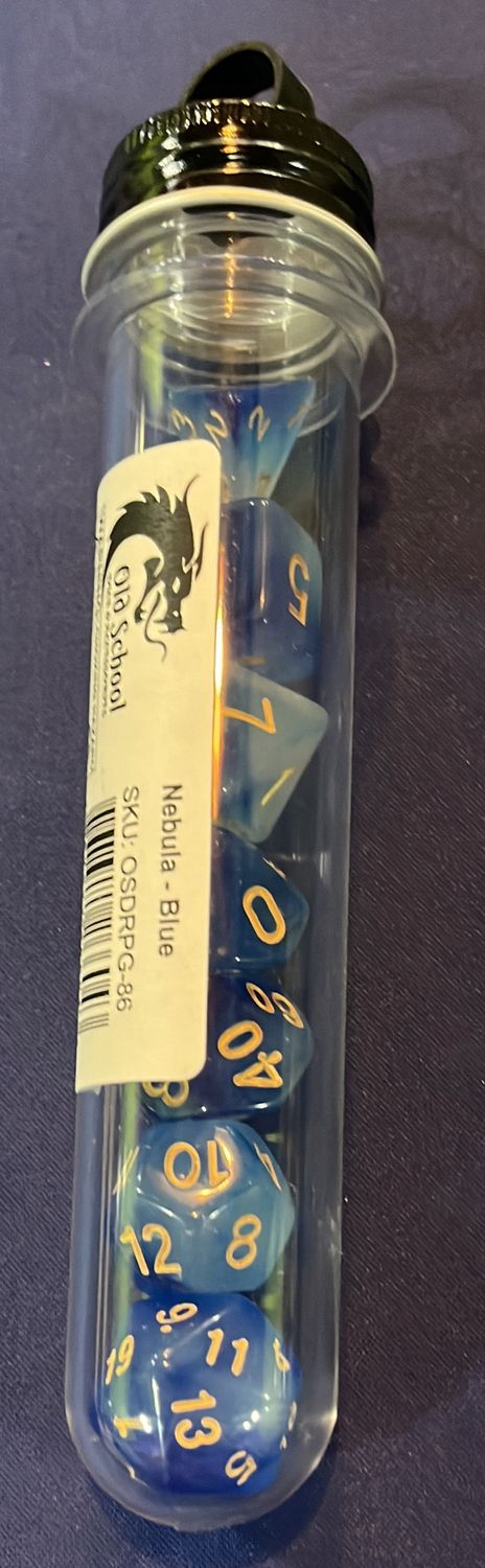 Old School Dice: Nebula Blue