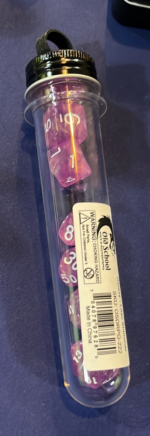 Old School Dice : Galaxy- Lilac Shimmer