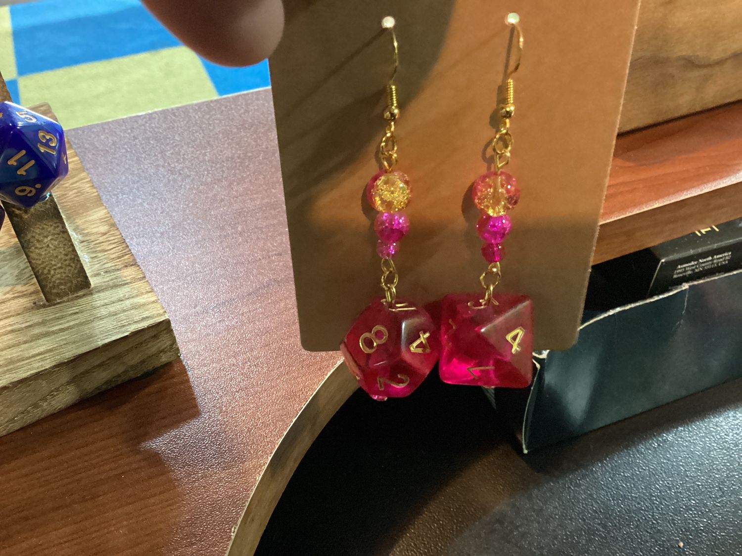 Pink Dice Earrings