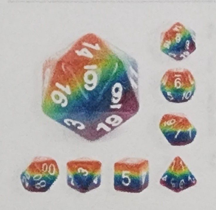 Rainbow dice rpg dice set