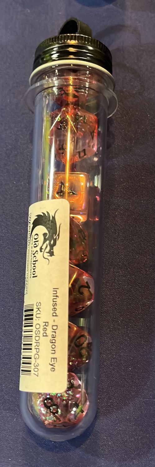 Old School Dice Infused - Dragon Eye Red
