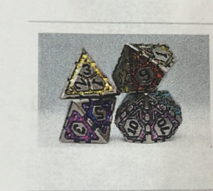 Rainbow Frame Metal RPG Dice Set