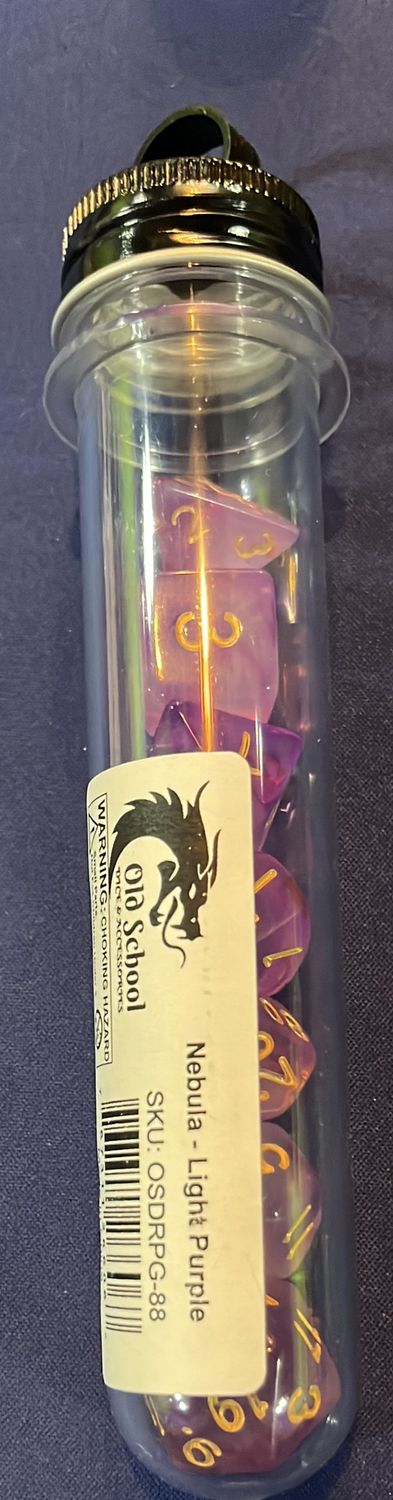 Old School Dice: Nebula Light Purple