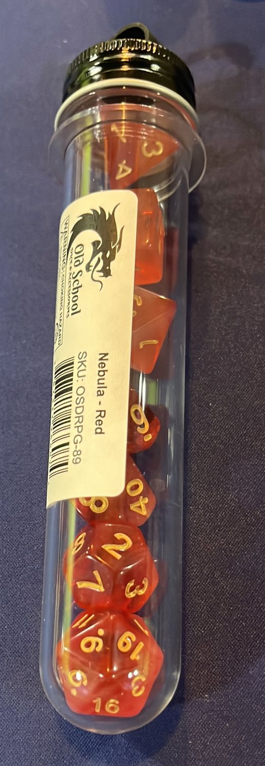 Old School Dice: Nebula - Red