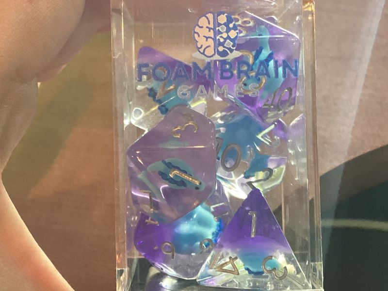 Blue Stegosaurus Dice