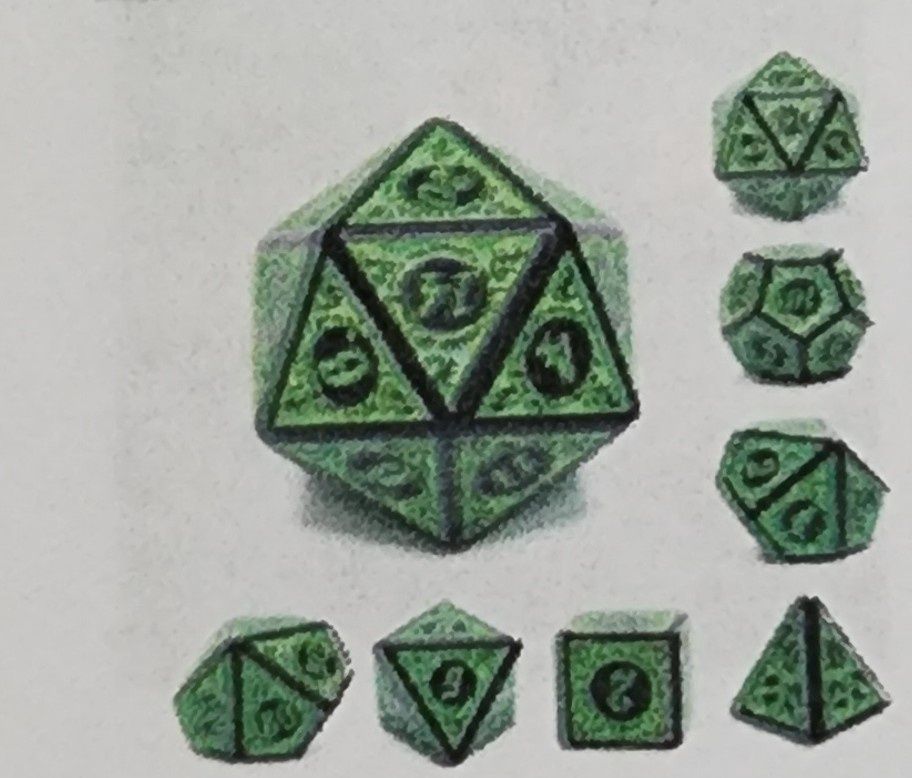 MAGIC FLAME GREEN RPG DICE SET