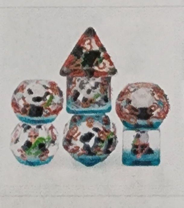 Panda in bamboo rpg dice set
