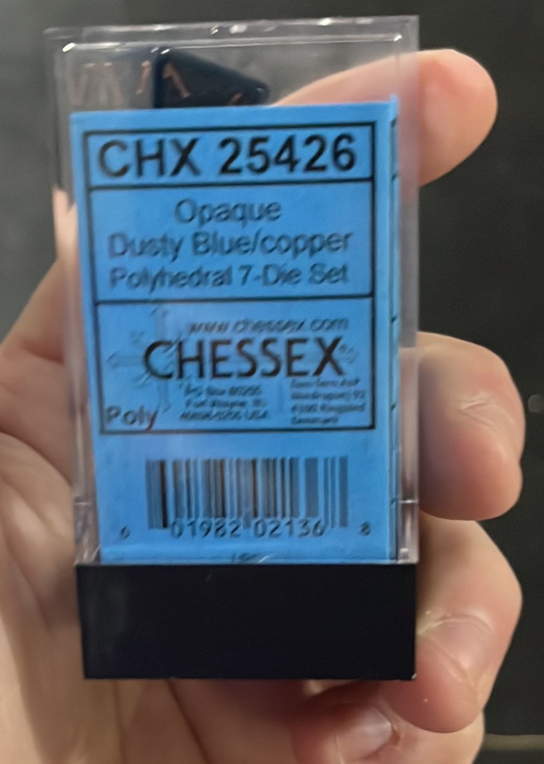 Chessex Opaque Blue and Gold Dice
