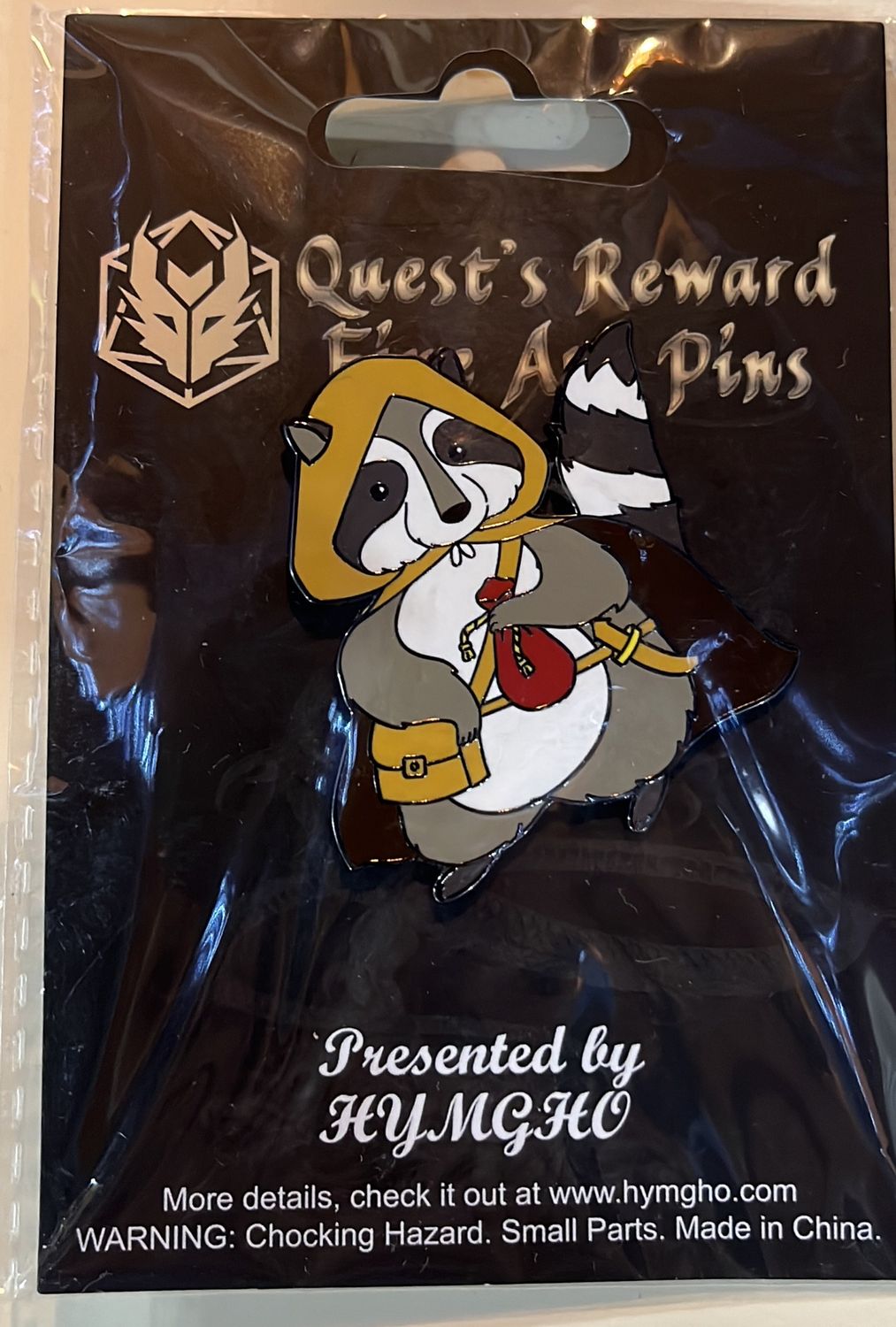 Quest Reward Fine Art Pin — Raccoon Rouge