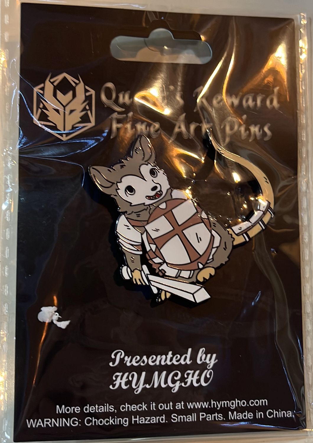 Quest Reward Fine Art Pin — Opossum Fighter