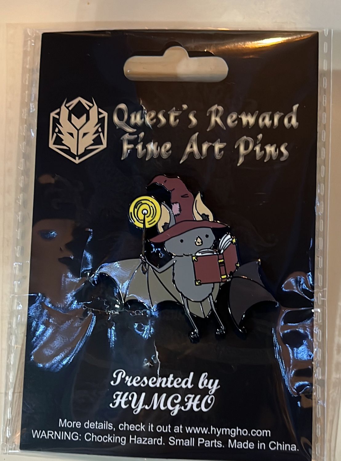 Quest Reward Fine Art Pin — Bat Wizard