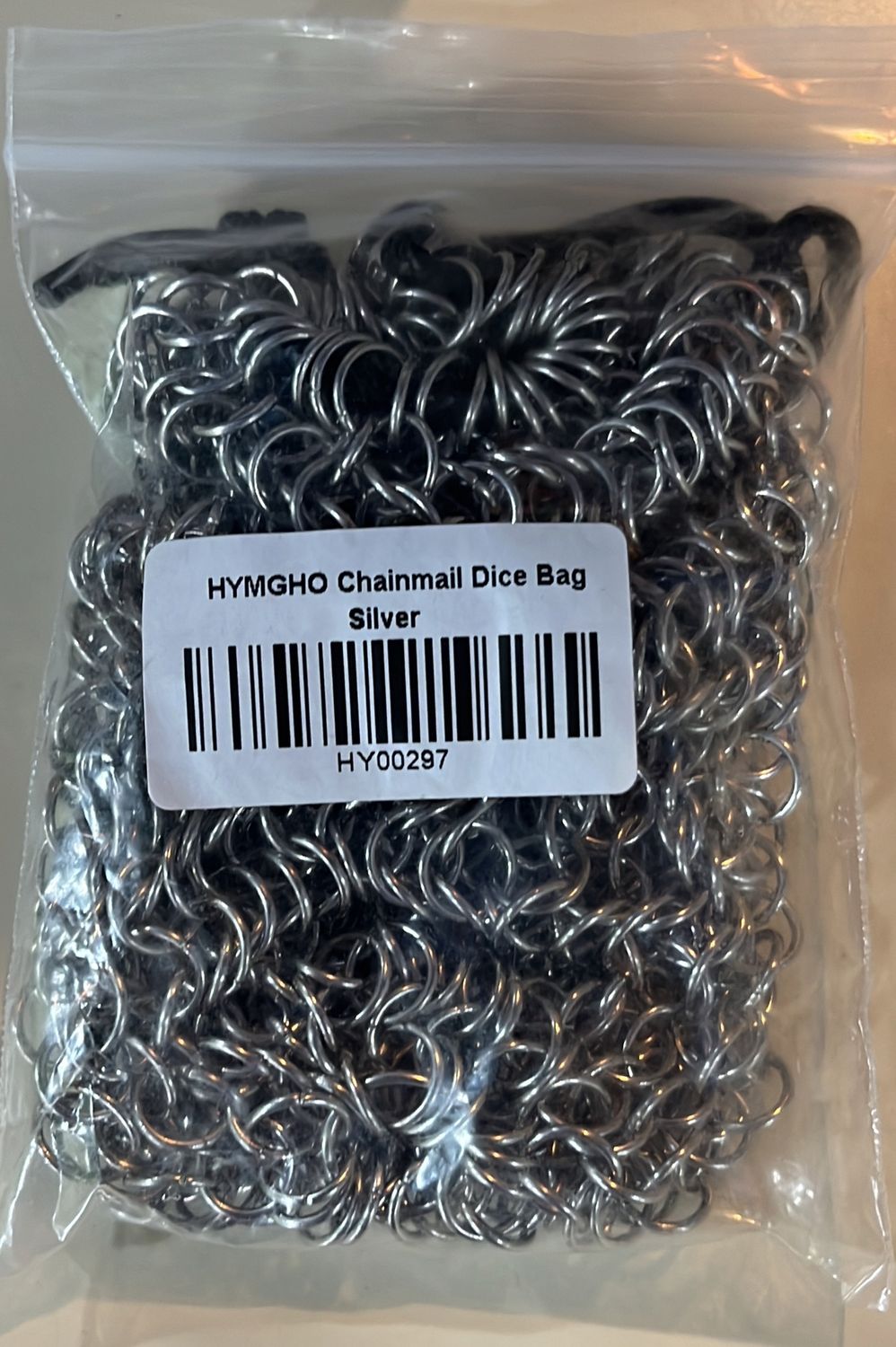 Hero’s Chainmail Dice Bag - Silver