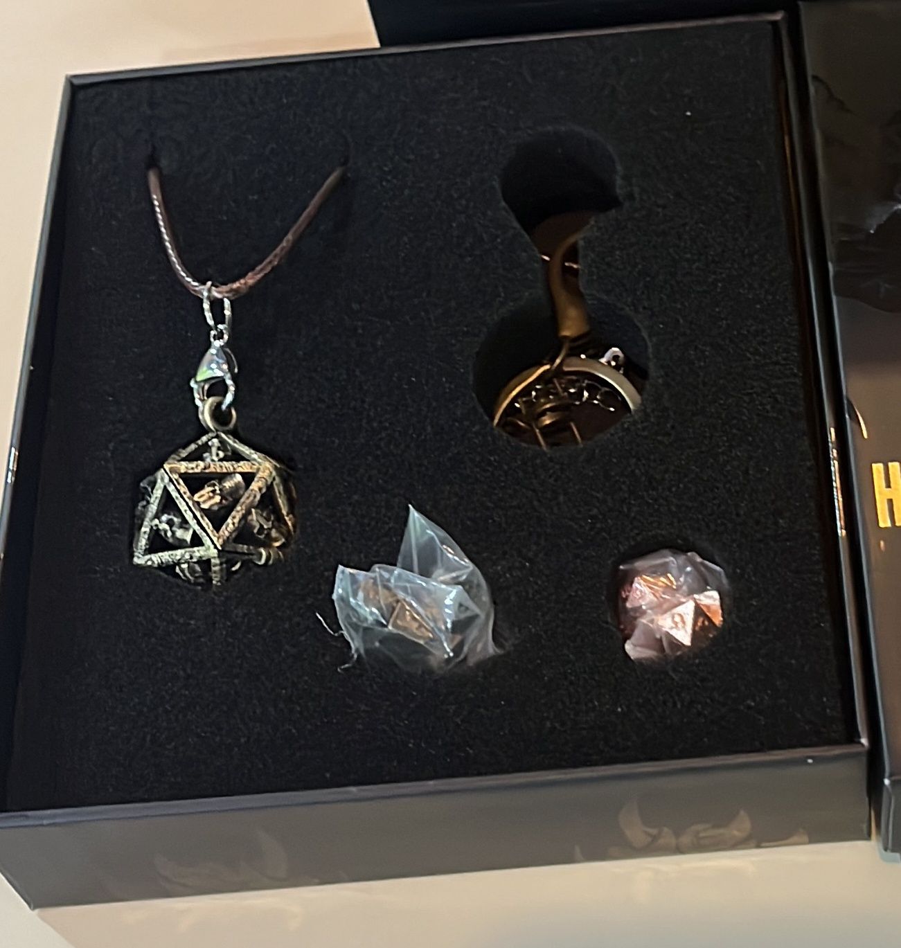 D20 Locket Necklace - Ancient Gold