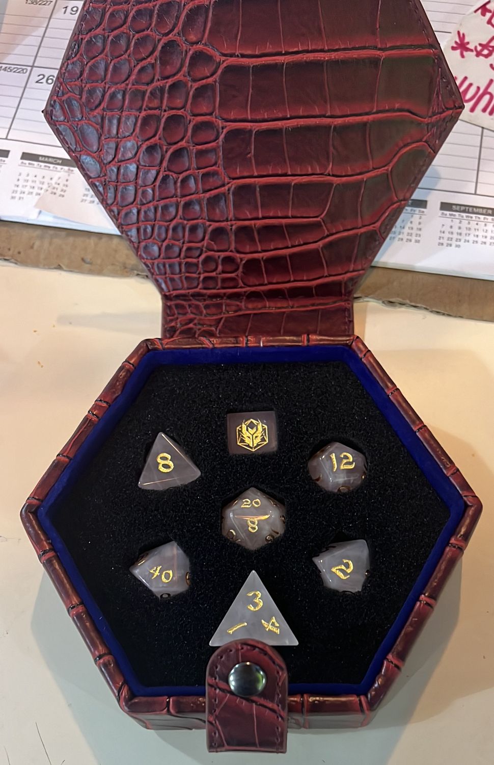 Dragon’s Hoard Rose Quartz Dice