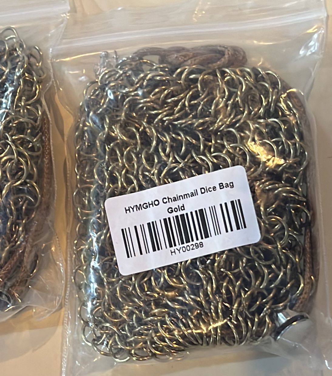 Chainmail Dice Bag - Gold