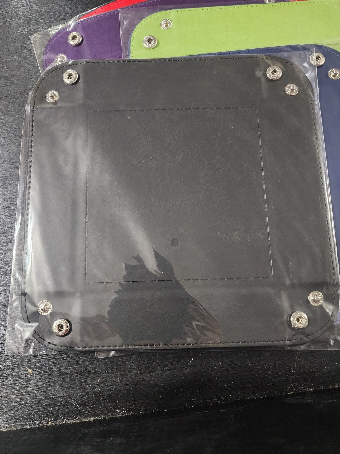Square dice tray black