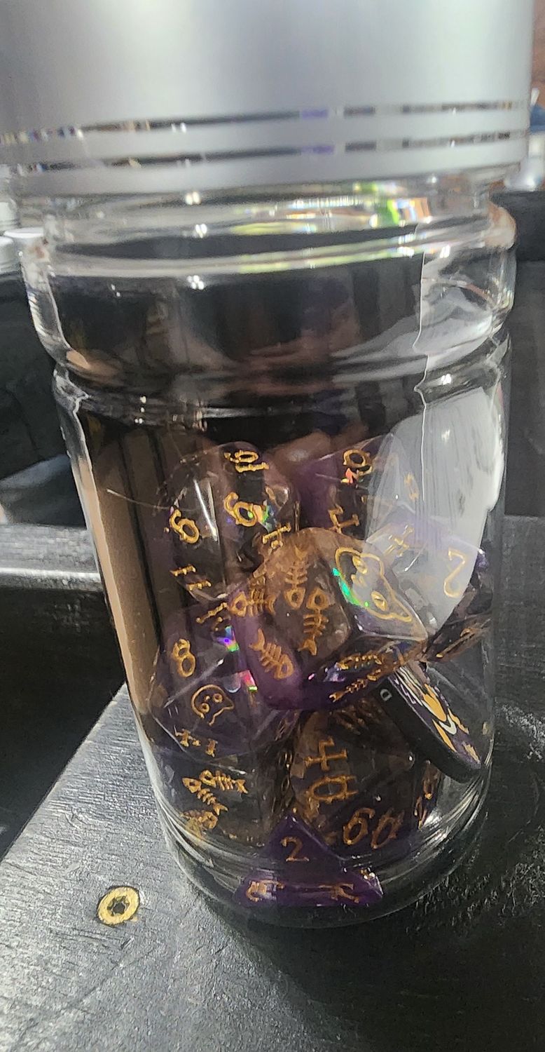 King of Crits cats meow dnd dice set