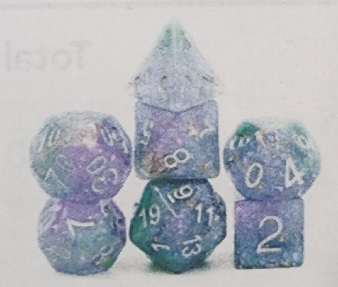 Green &amp; Purple Seabed Treasure Dice (Sour Grapes)