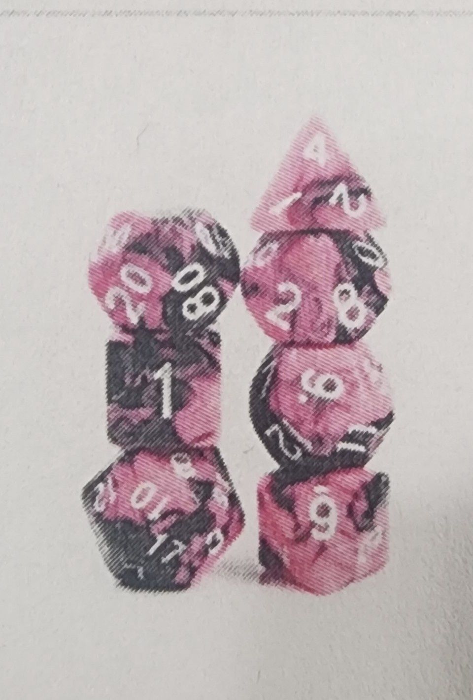 Watermelon cream rpg dice set