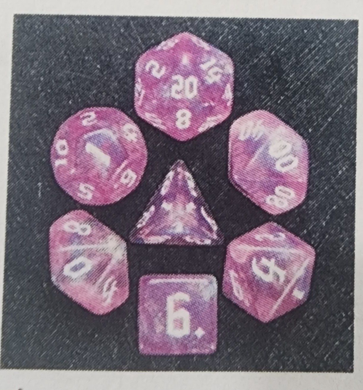 Violet Sparkle rpg dice