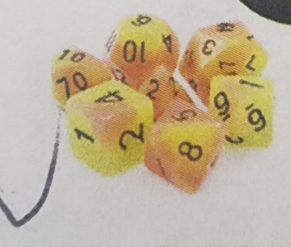 Glow in the dark fireball rpg dice set