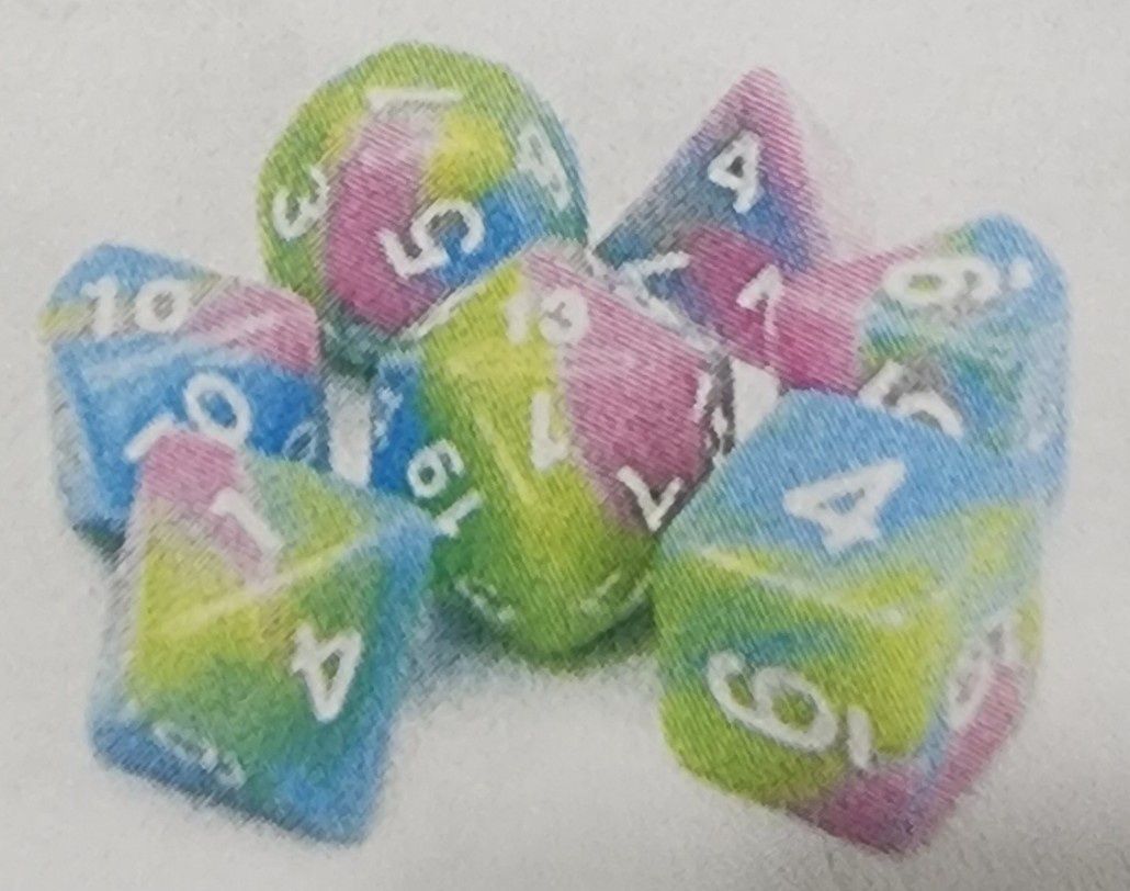 Pastel Punk rpg dice set