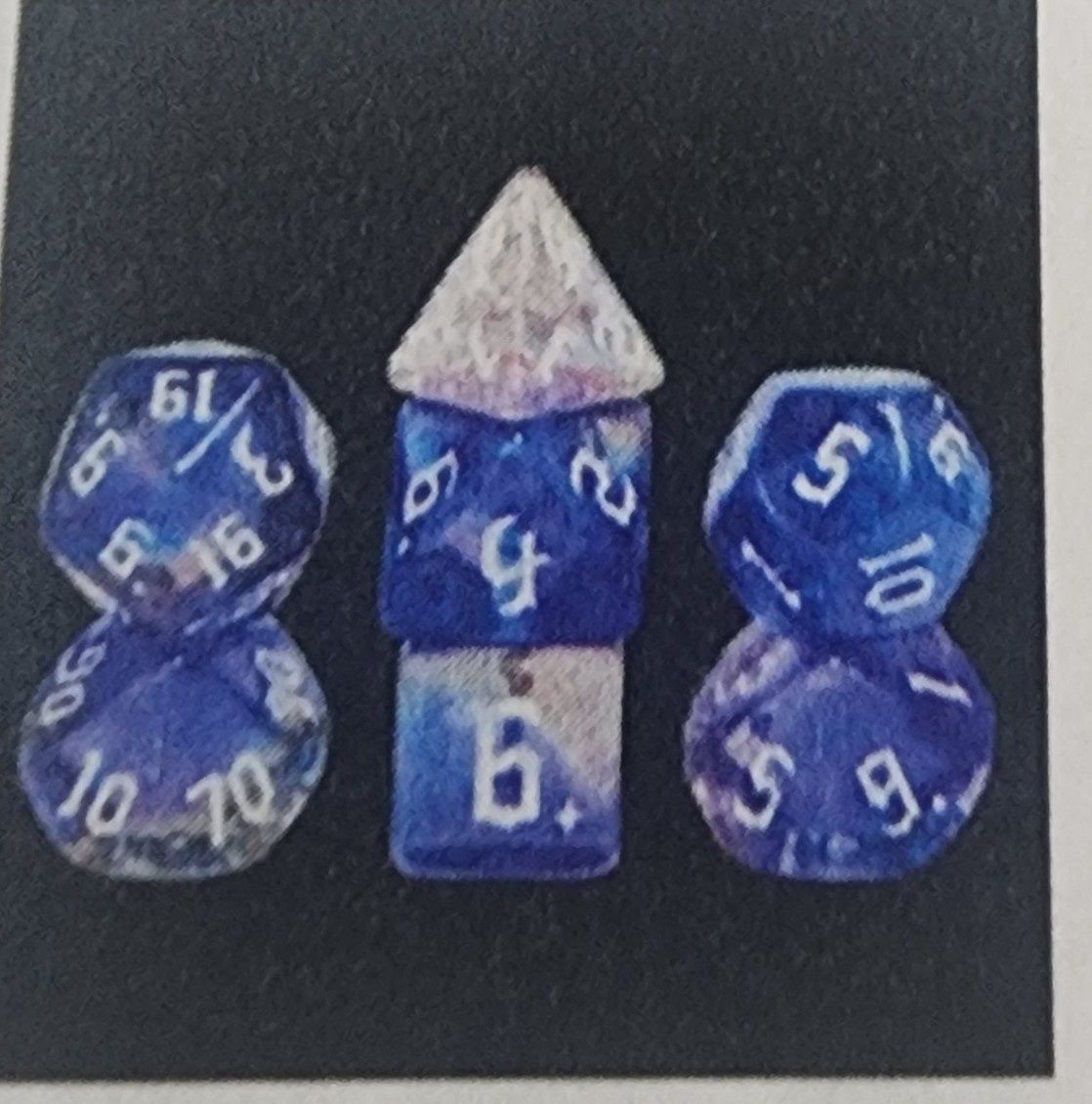 Glimmer night rpg dice set