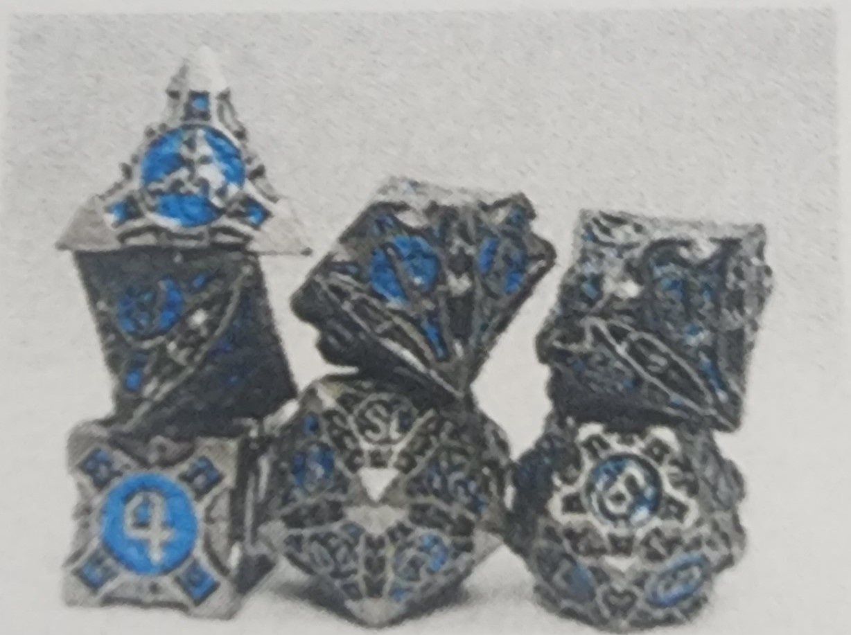 Quiver of arrows cybernetic arrow metal rpg dice set
