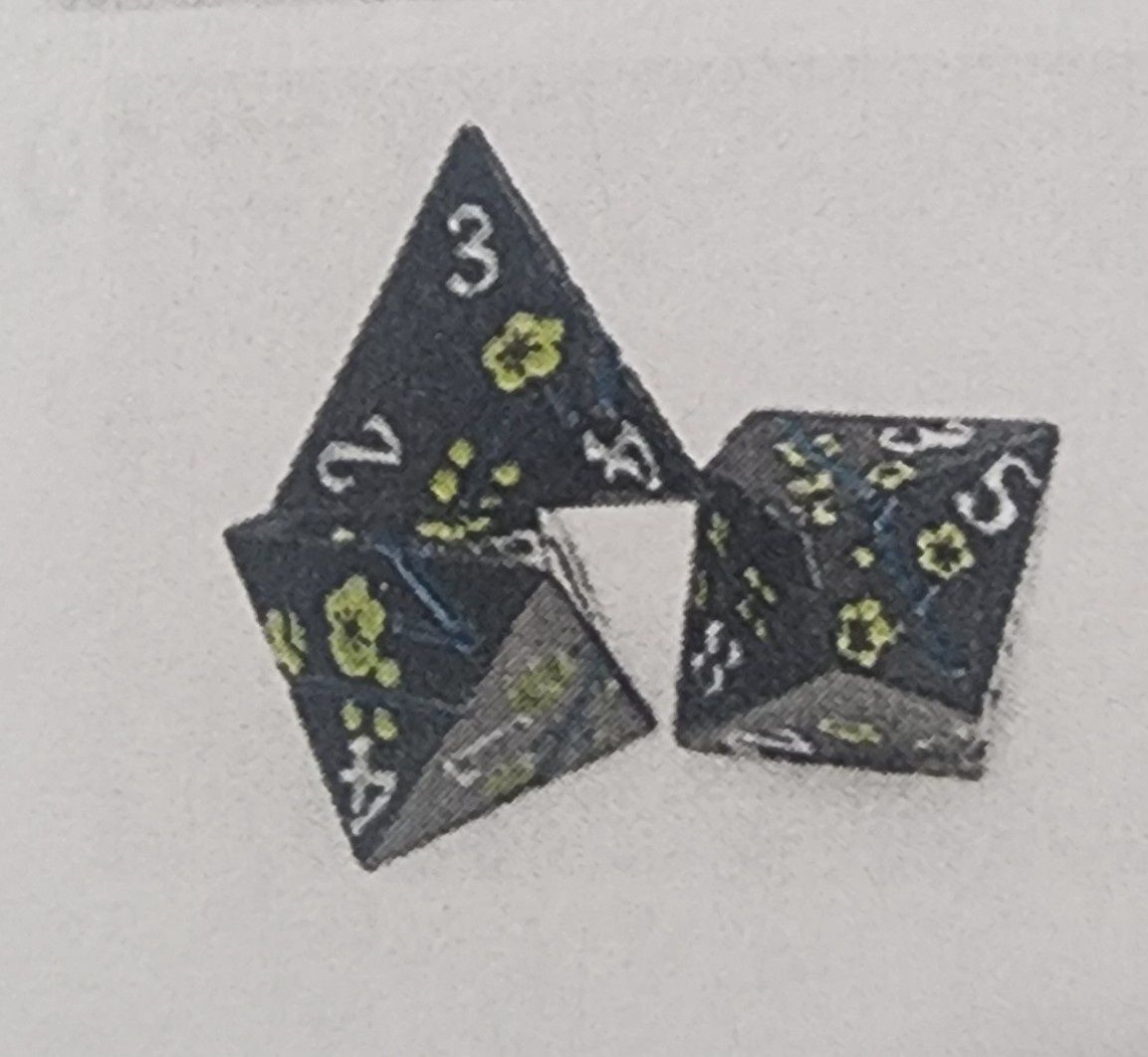 Metallic Bouquet DARK Green Hellbore metal rpg dice set