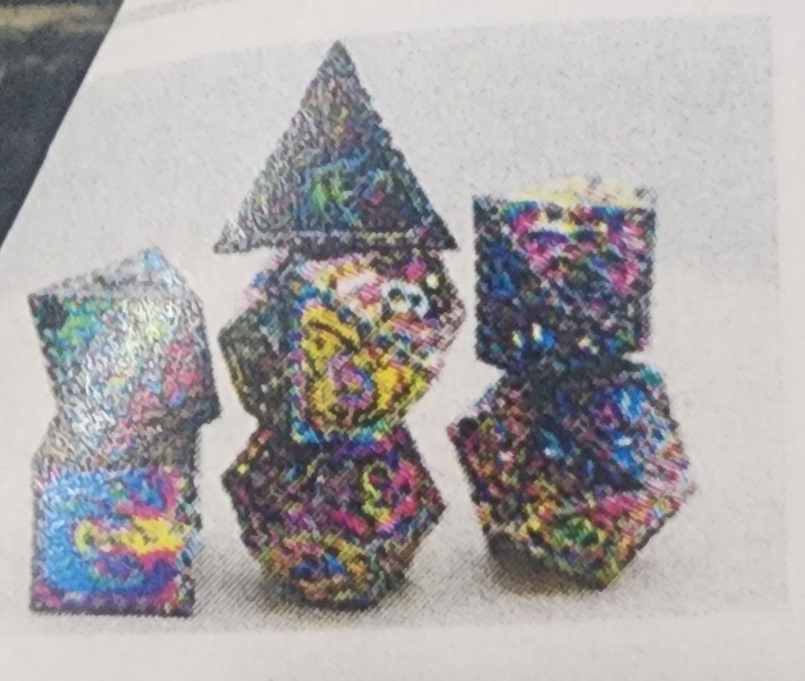Chained Dragon mystic metal rpg dice set