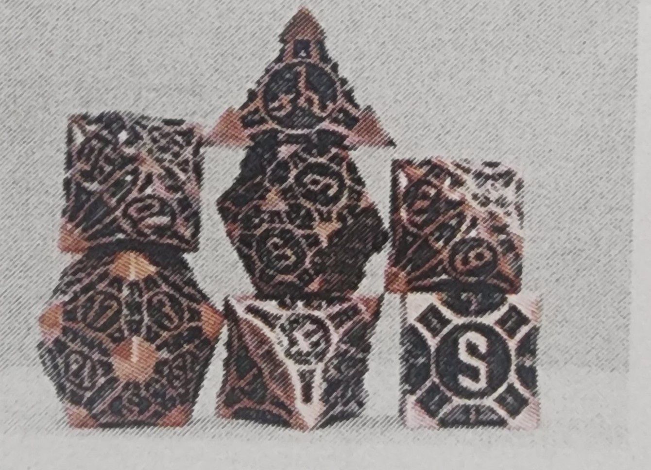 Quiver of arrows copper arrow metal rpg dice set