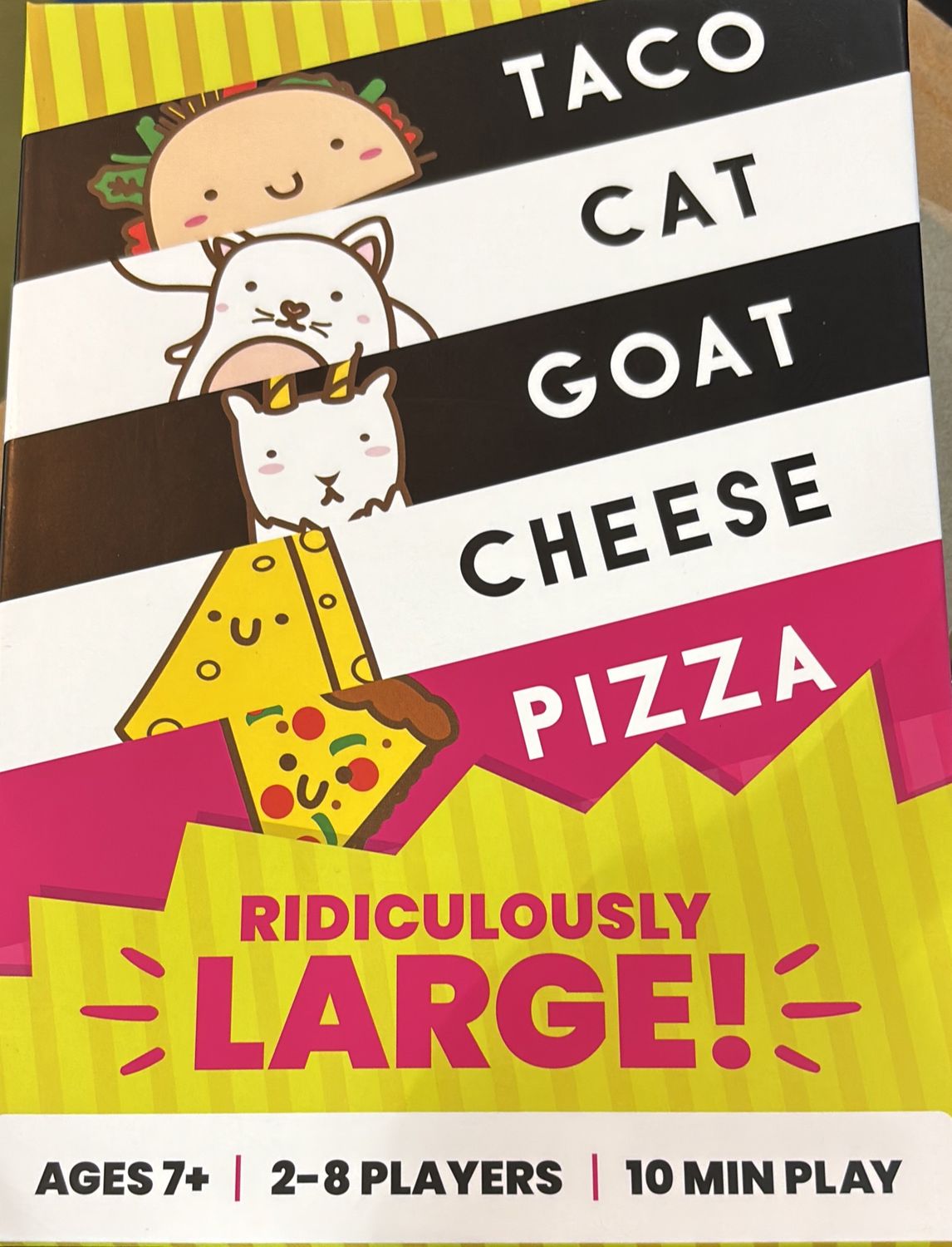 Taco cat goat cheese pizza ridiculously large
