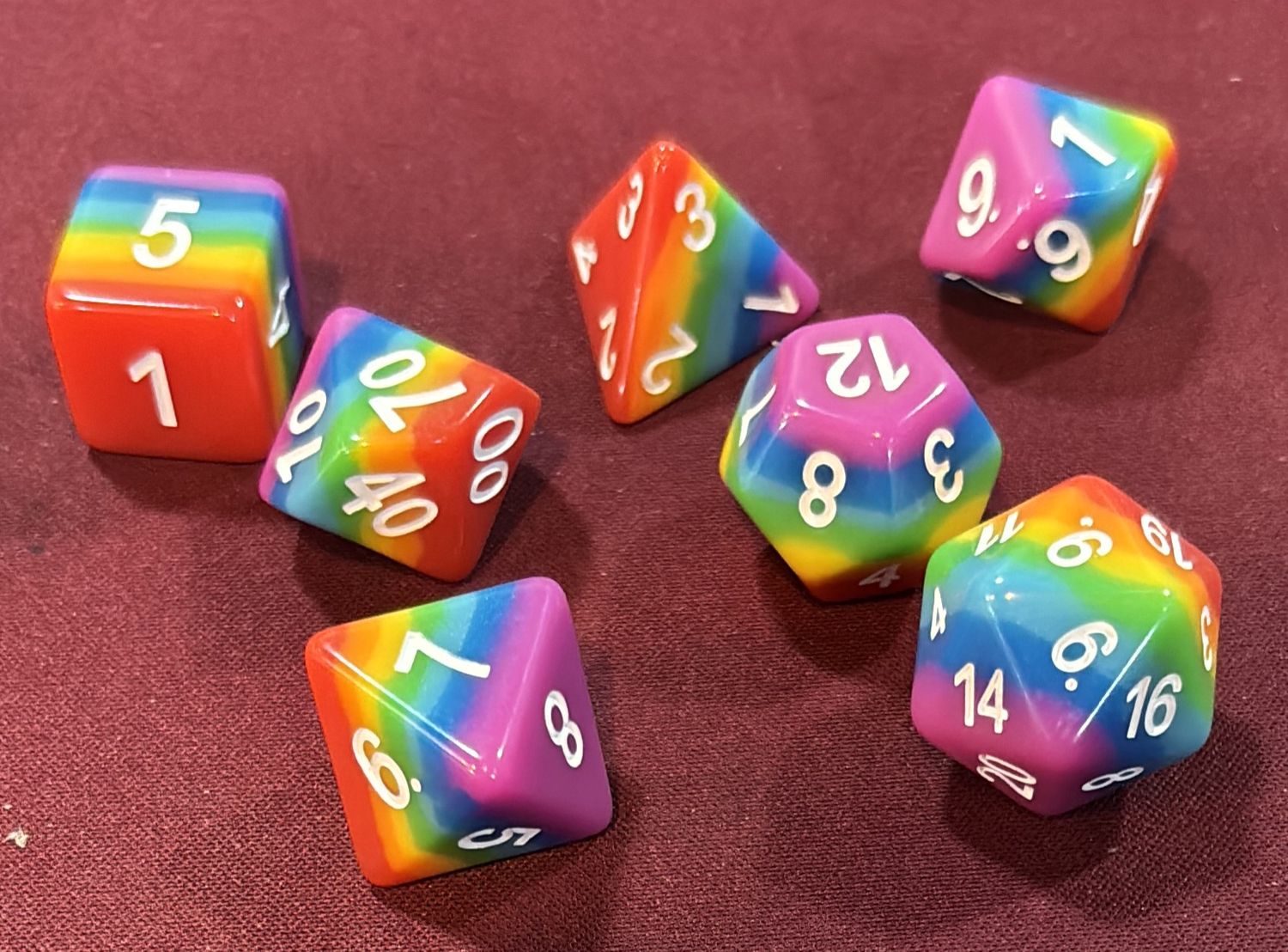 King of Crits: Rainbow Rave Dice