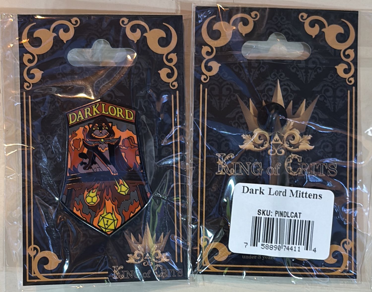 Dark Lord Mittens Pin