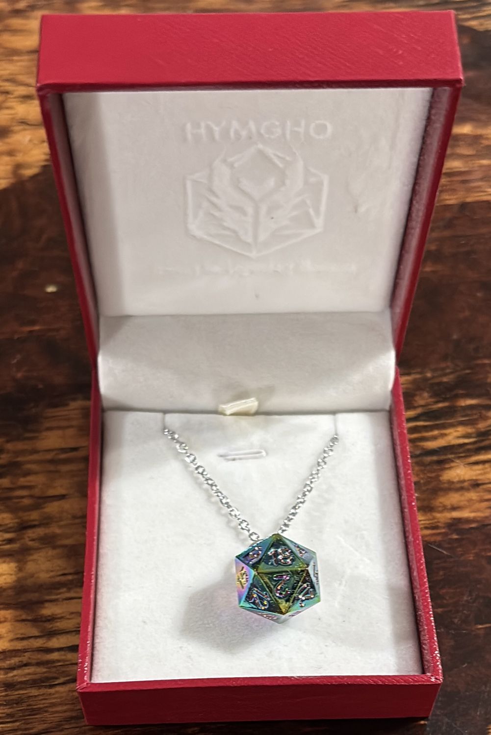 Solid Metal D20 Necklace