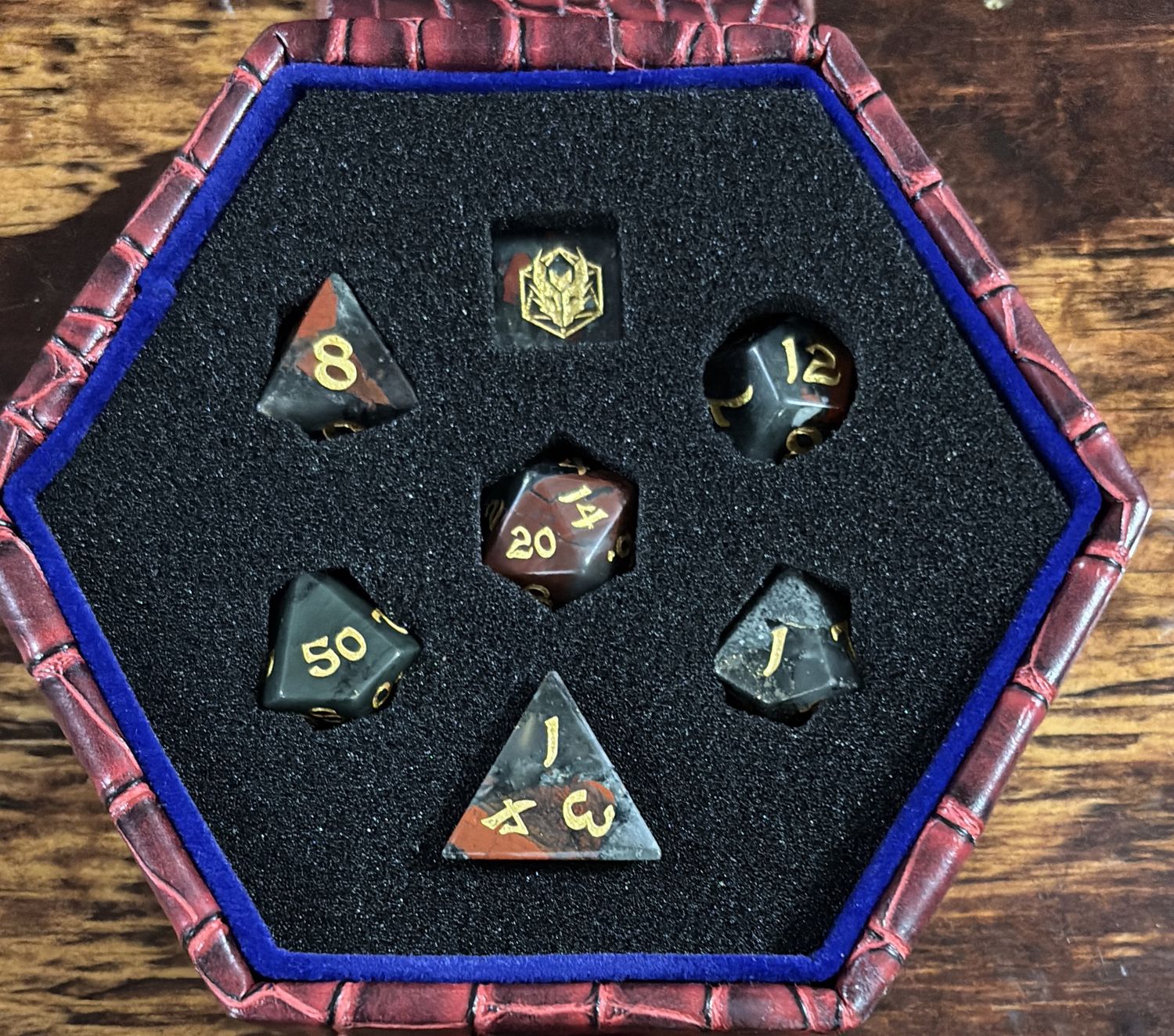 Dragon’s Hoard Gemstone Dice - Bloodstone