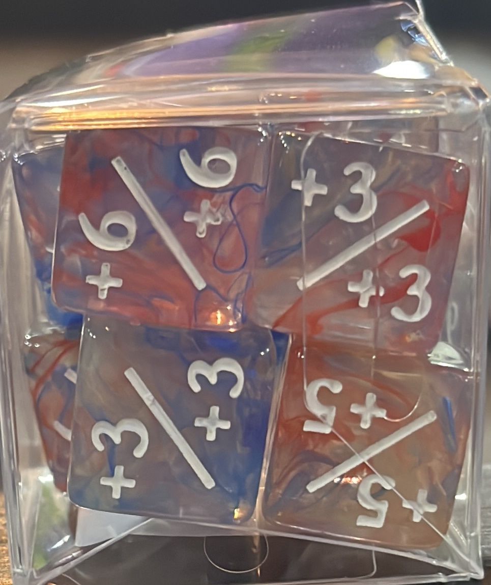 +1/+1 Primary Colored Marbel Counter Dice