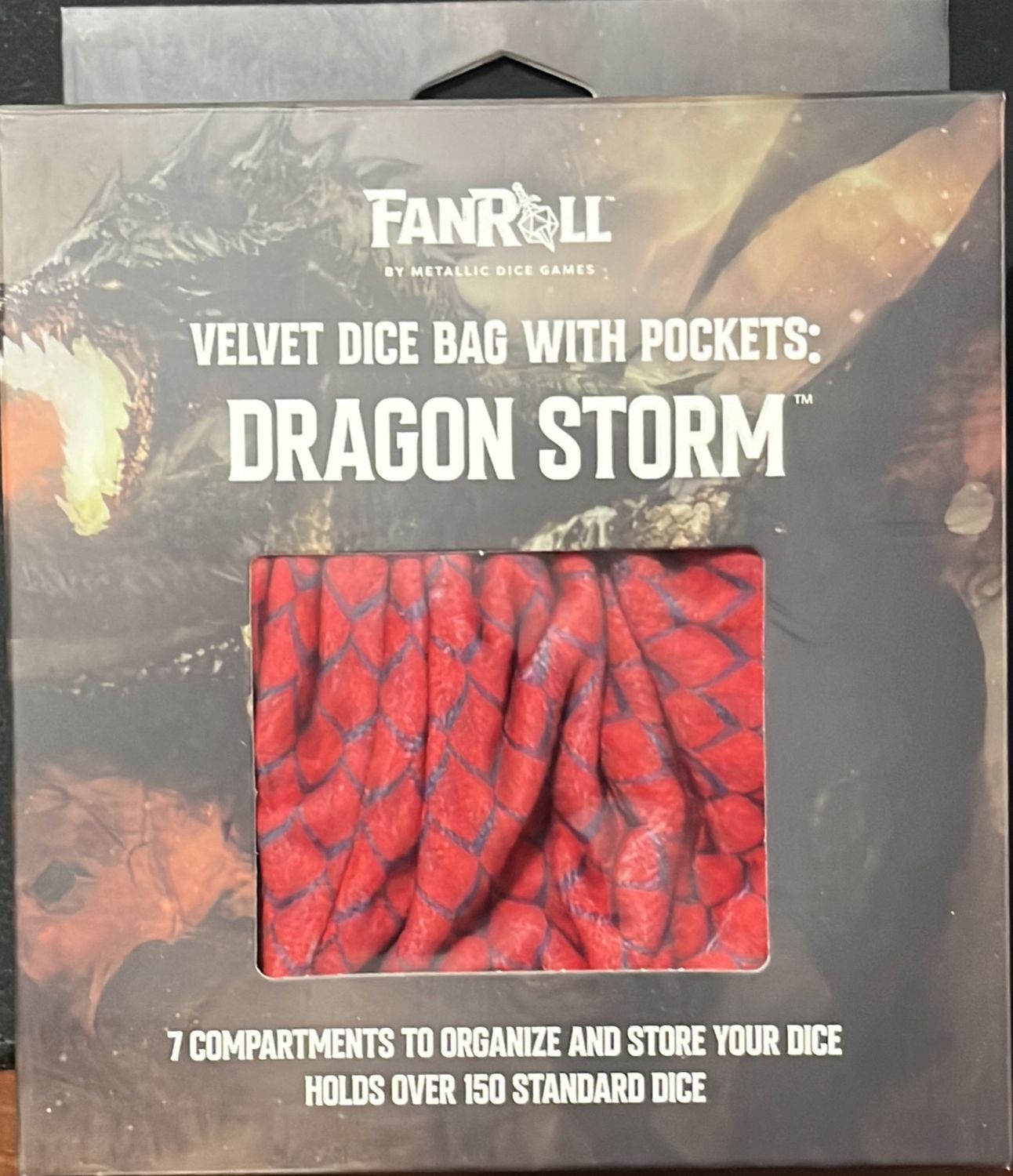 Velvet Dice Bag w/ Pockets - Dragon Scales