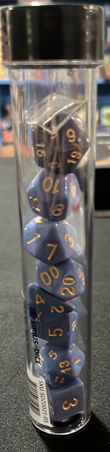 RPG Dice - Blue Unicorn Set 