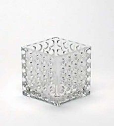 Dimpled Cube Vase - 5 X 5 X 5H 100P