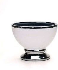 Porcelain Oval Cup - 8H X 9.5 X 5  FTD SLV