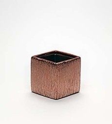 Ceramic Cube - 5H X 5 X 5  ETCH BRONZE 84P